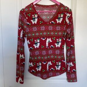 No Boundaries Lama LS Christmas brushed Tee‎